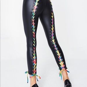 KALEIDOSCOPIC VISIONZ LACE-UP LEGGINGS